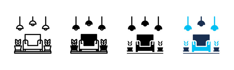 Interior icon sheet multiple style collection