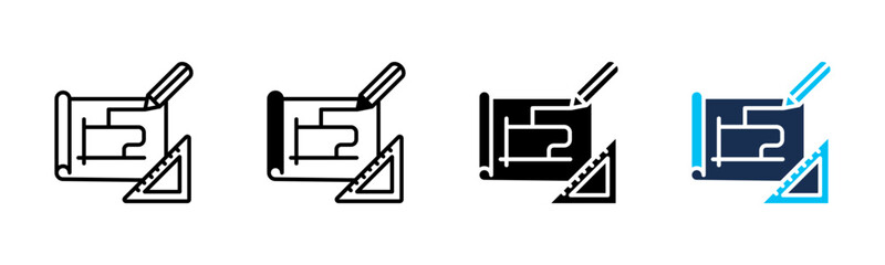 Drafting icon sheet multiple style collection