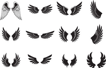 Obraz premium wings icon set
