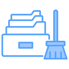 Data Cleansing Blue Icon
