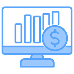 Data Monetization Blue Icon