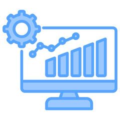 Network Analytics Blue Icon