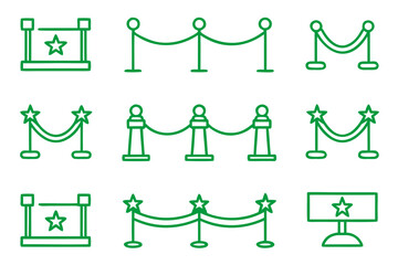 Collection of distinguished line graphics representing vip status membership and exclusive access with elegant design elements