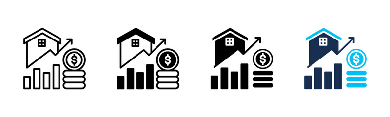 Investment Growth icon sheet multiple style collection