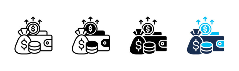 Budget Surplus icon sheet multiple style collection