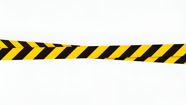 Striped barrier tape stretches across a blank background, suggesting warning and restriction space.