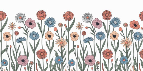 Soft Seamless Pattern Featuring Cats in a Playful and Whimsical Design