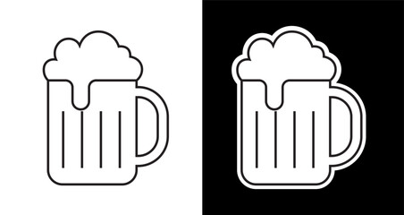 Beer mug editable line icon