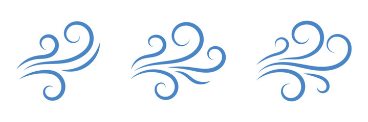 Doodle wind line sketch set. Hand drawn doodle wind blow icon. Air, wind, swirl in doodle illustration style. Doodle wind line sketch set. Hand drawn doodle wind air blow, swirl elements.