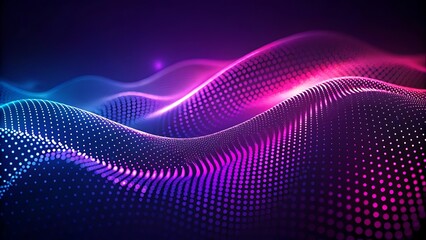 Abstract Glowing Particle Wave Background with Blue and Pink Gradient