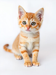 Fototapeta premium Ginger kitten on white background