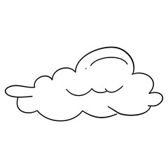 Hand drawn cloud sky cloudscape sketch style cloud Simple outline scribble draw