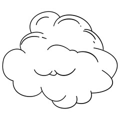 Hand drawn cloud outline scribble draw