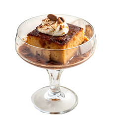 Delicious Tres Leches Cake Recipe: Creamy, Sweet, & Spiced Latin American Dessert in Elegant Glass Bowl