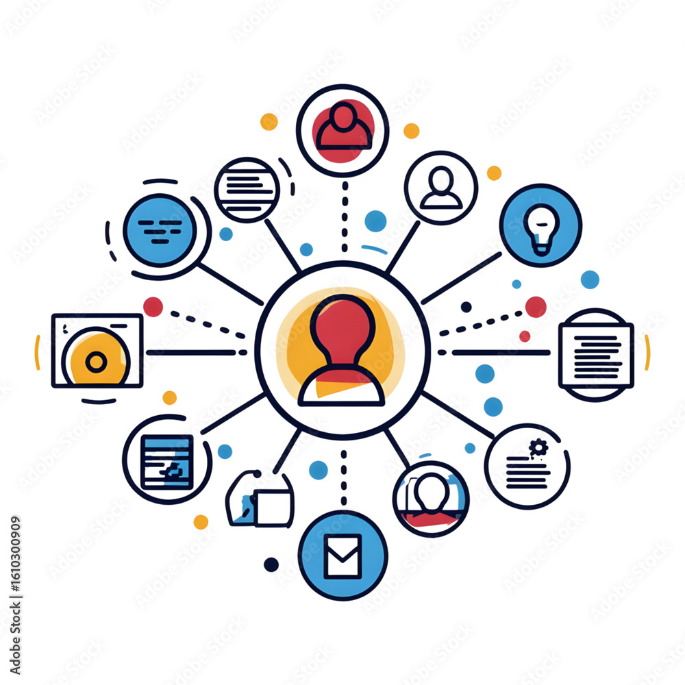 Poster user connection patterns interactive overview of digital workspace infographics