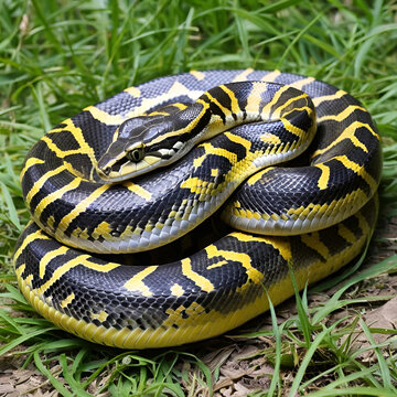 lambent snake - Burmese python / Dunkler Tigerpython (Python bivittatus)