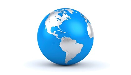 Fototapeta premium Blue Earth Globe with World Map. (1)