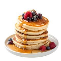 Delicious Buttermilk Pancakes with Berries and Syrup: A Perfect Breakfast
