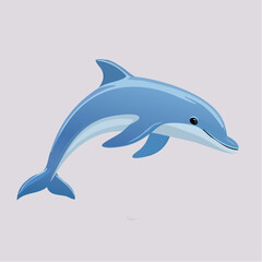 Obraz premium Joyful Dolphin Leaping: A Cheerful Aquatic Illustration Depicting Marine Life Wonder