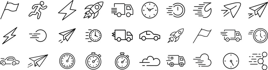 A Speed indicator icon set Vector illustration.	