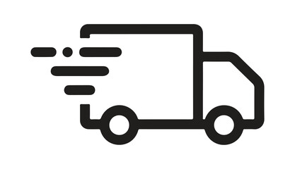 Fast delivery truck icon line style vector
