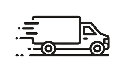 Fast delivery truck icon line style vector