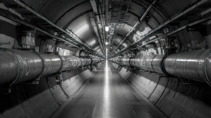 Obraz premium Dark industrial tunnel