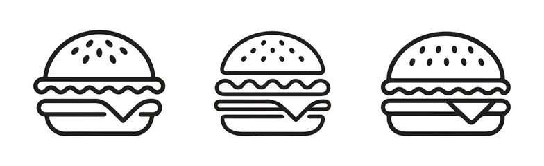 Hamburger line icon vector illustration