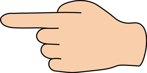 Hand Pointing Left Vector Illustration