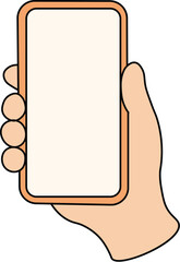  Hand Holding Smartphone Flat Vector