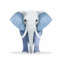 Obraz premium Elegant illustration of a stylized elephant with blue accents against a white backdrop