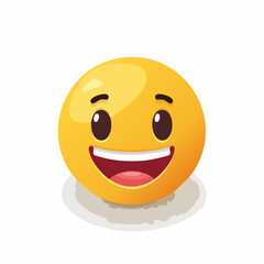 Fototapeta premium Expressive cartoon emoji displaying a bright and cheerful joyful happy smiley face