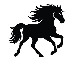 Elegant Horse Silhouette Vector – Powerful and Graceful Horse Head and Full Body Illustration.