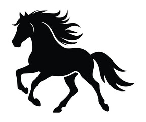 Elegant Horse Silhouette Vector – Powerful and Graceful Horse Head and Full Body Illustration.