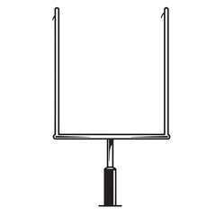 Isolated american football goal post graphic in vintage art style on white background