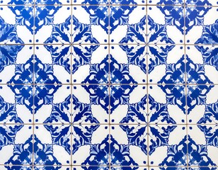 Ornate blue and white tile floor