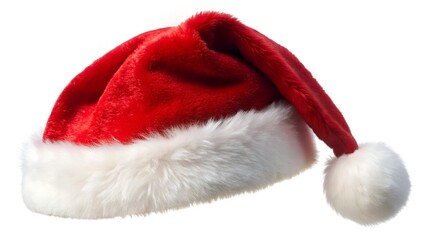Red Santa Hat with White Fur Trim
