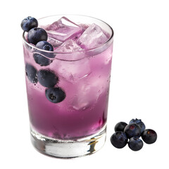 Refreshing Blueberry Cocktail: Purple Drink Recipe with Ice Cubes & Fresh Berries
