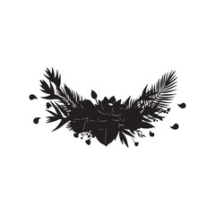 Floral arrangement silhouette vector graphic design botanical illustration art