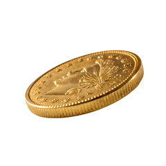 Close-Up of a Gold Coin:  Wealth, Finance, and Luxury