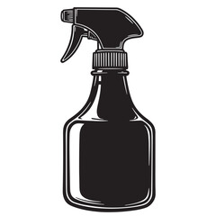 Vintage art illustration of a spray bottle perfect for cleaning and disinfecting purposes