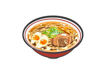 しょうゆラーメンのおいしそうなイラスト