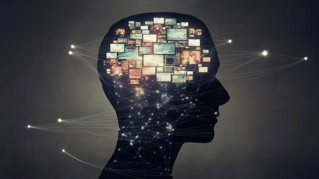 Creative mind concept representing information processing and connectivity