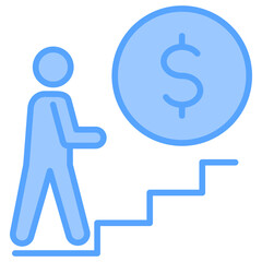 Financial Success Blue Icon