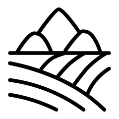 plantation land area line icon