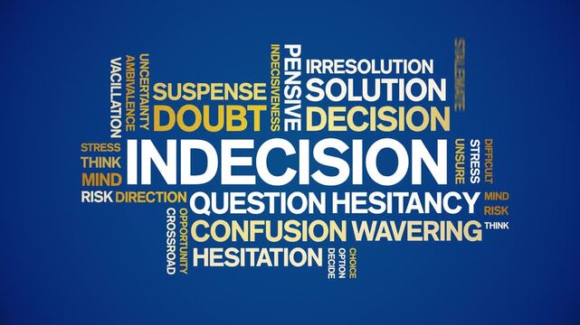 indecision animated word cloud-text design animation tag kinetic typography seamless loop.