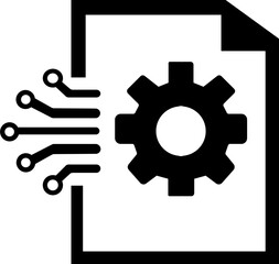 AI microchip technology icon Computer chip icon in glyph style Modern ai brain chip icon silhouette design representing artificial intelligence technology Futuristic technology icons: quantum chip, 