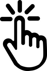 Fototapeta premium Select icon, simple design, black and white, vector graphic Hand and Arrow Pointer Icon click line icon Clicker, Pointer Hand Line Icon. Editable Stroke. Pixel Perfect. For Mobile and Web.