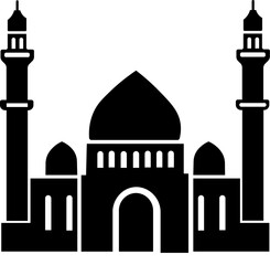 Mosque Icon black minimal A beautiful mosque icon vector on white background islamic mosque icon A modern mosque icon full black silhouette vector illustration design Black silhouette of a mosque 