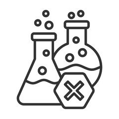 Avoid Chemical Icon Outline Style. Vector Illustration Design
